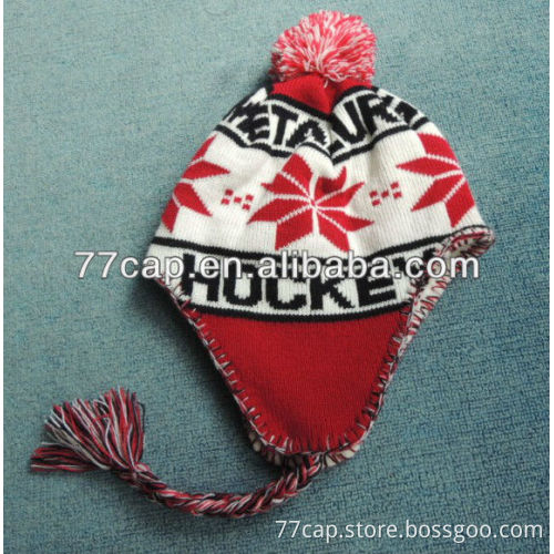 Fashion printing flower bennie attractive knitted hats
